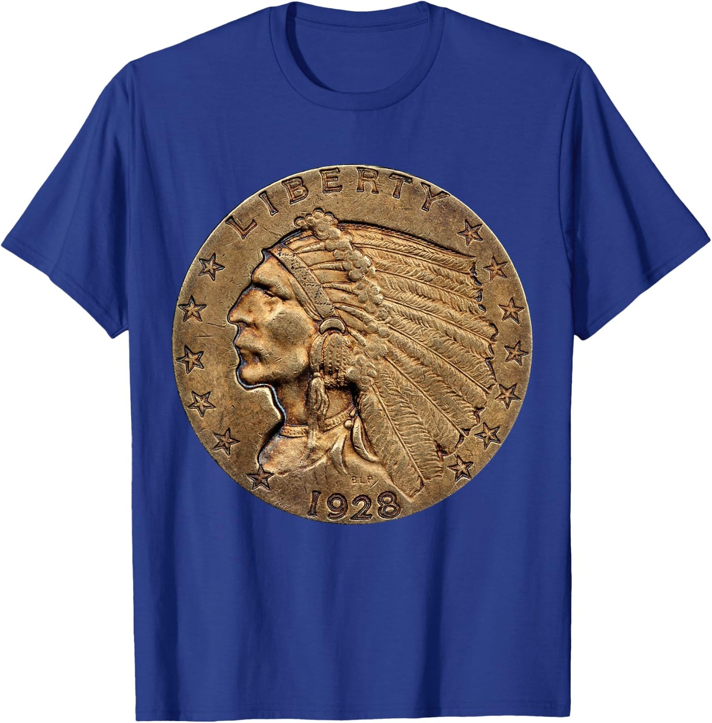 U.S. Coin Collecting Shirt - Indian Head Gold Coin T-Shirt - T-Shirt | Royal