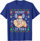 Funny Merry Liftmas Ugly Christmas Workout Powerlifting T-Shirt - T-Shirt | Royal