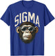 Funny Sigma Monkey Meme Vintage Chimpanzee Kids Boys Teens T-Shirt - T-Shirt | Royal