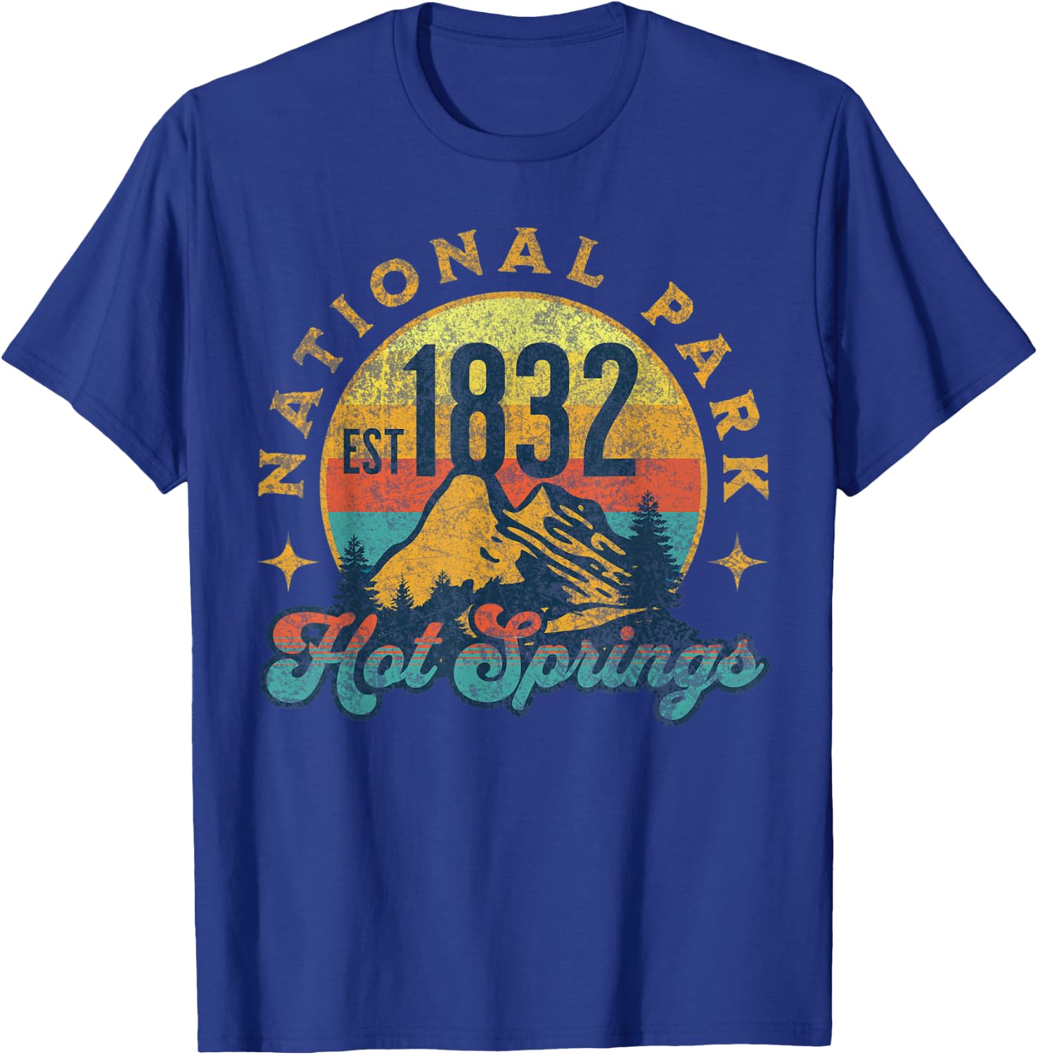 Hot Springs Arkansas Nature Mountains Hiking Outdoors T-Shirt - T-Shirt | Royal