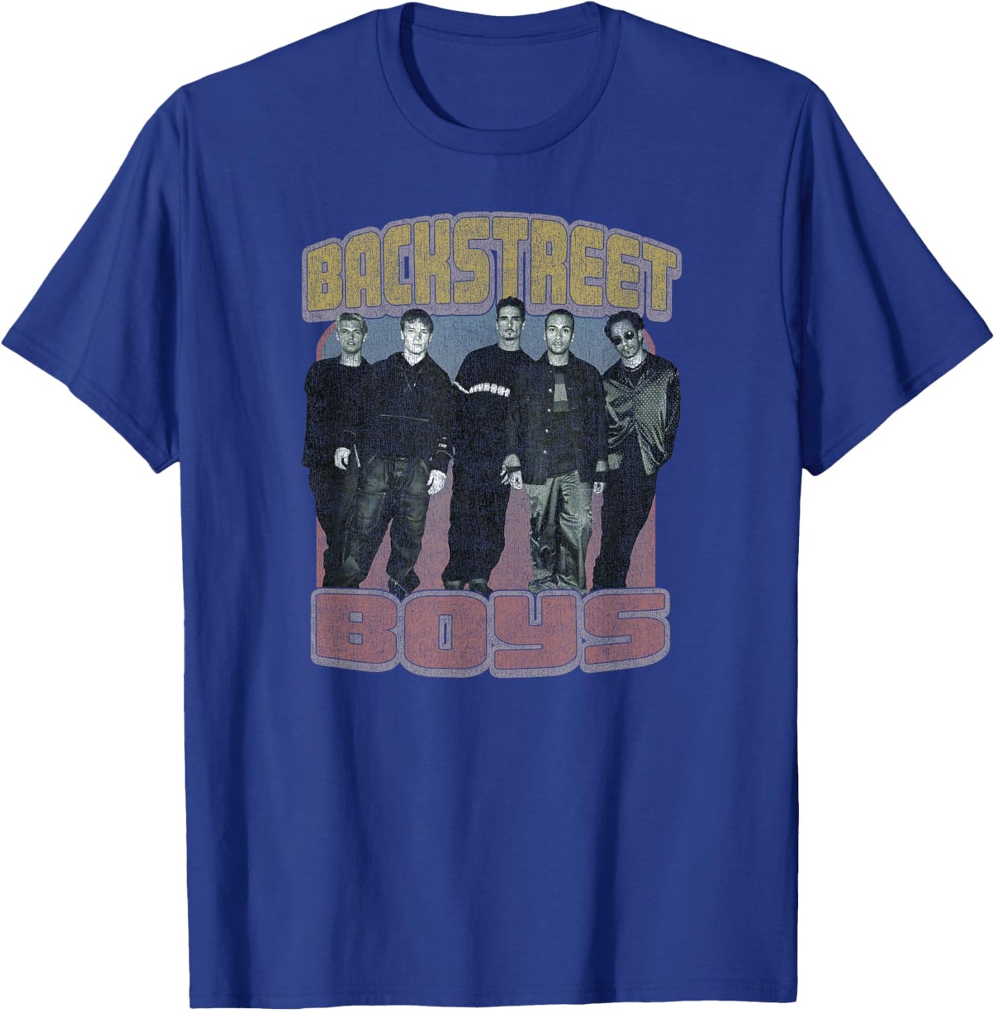 Backstreet Boys – Distressed Group Photo T-Shirt - T-Shirt | Royal
