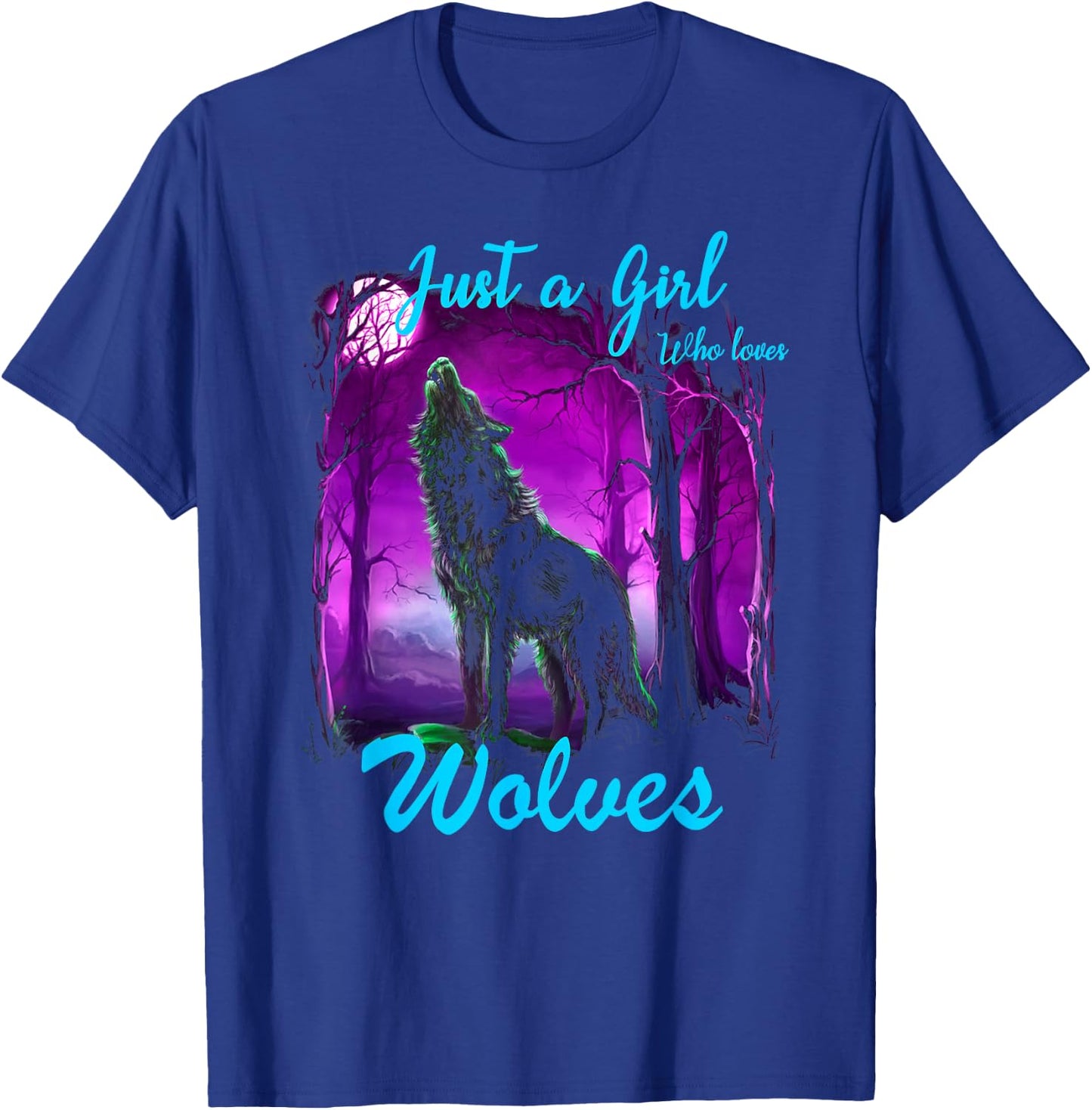 Just a Girl Who Loves wolves - Wolf for Girls Women T-Shirt - T-Shirt | Royal