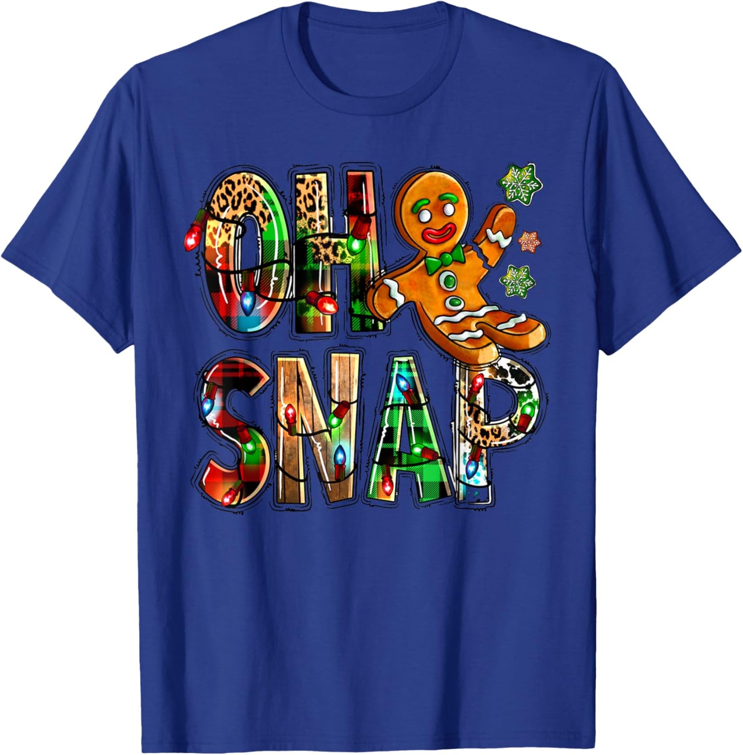 Oh Snap! Funny Gingerbread Man Cookie Christmas T-Shirt - T-Shirt | Royal