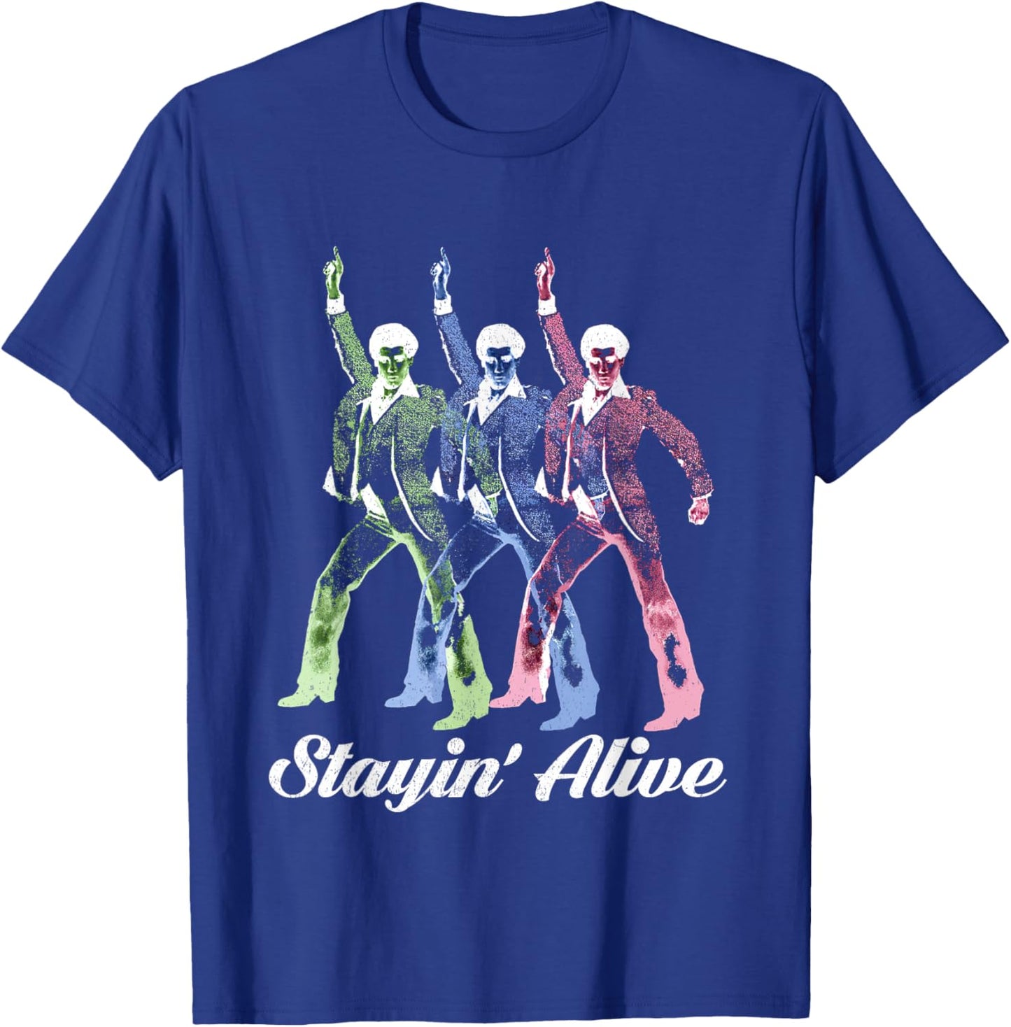 Stayin' Alive Vintage Style Dancing Retro Disco T-Shirt - T-Shirt | Royal