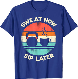 Workout Coffee Lover: Kettlebell & Espresso Enthusiast Gym T-Shirt - T-Shirt | Royal