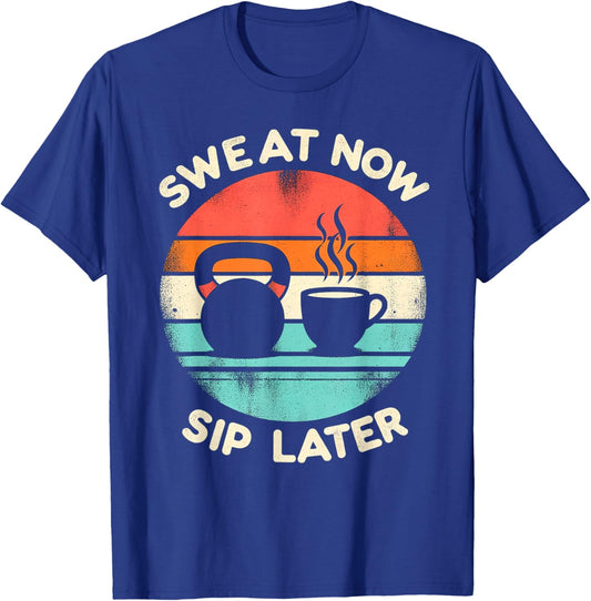 Workout Coffee Lover: Kettlebell & Espresso Enthusiast Gym T-Shirt - T-Shirt | Royal