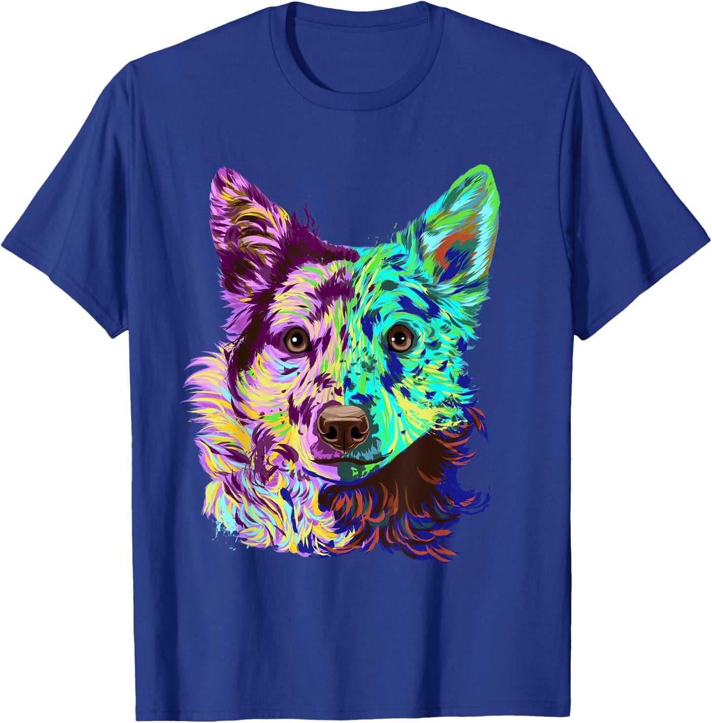 Colourful Splash Dog Mudi Women Girls Kids T-Shirt - T-Shirt | Royal