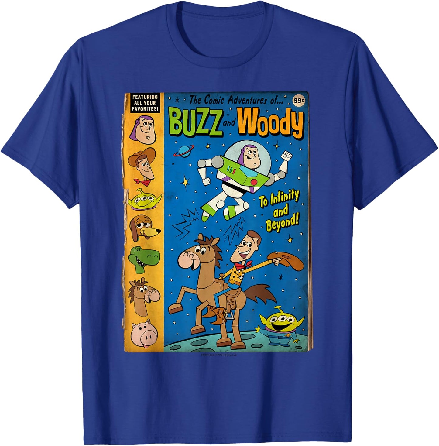 Disney Pixar Toy Story Comic Adventures Of Buzz & Woody T-Shirt - T-Shirt | Royal