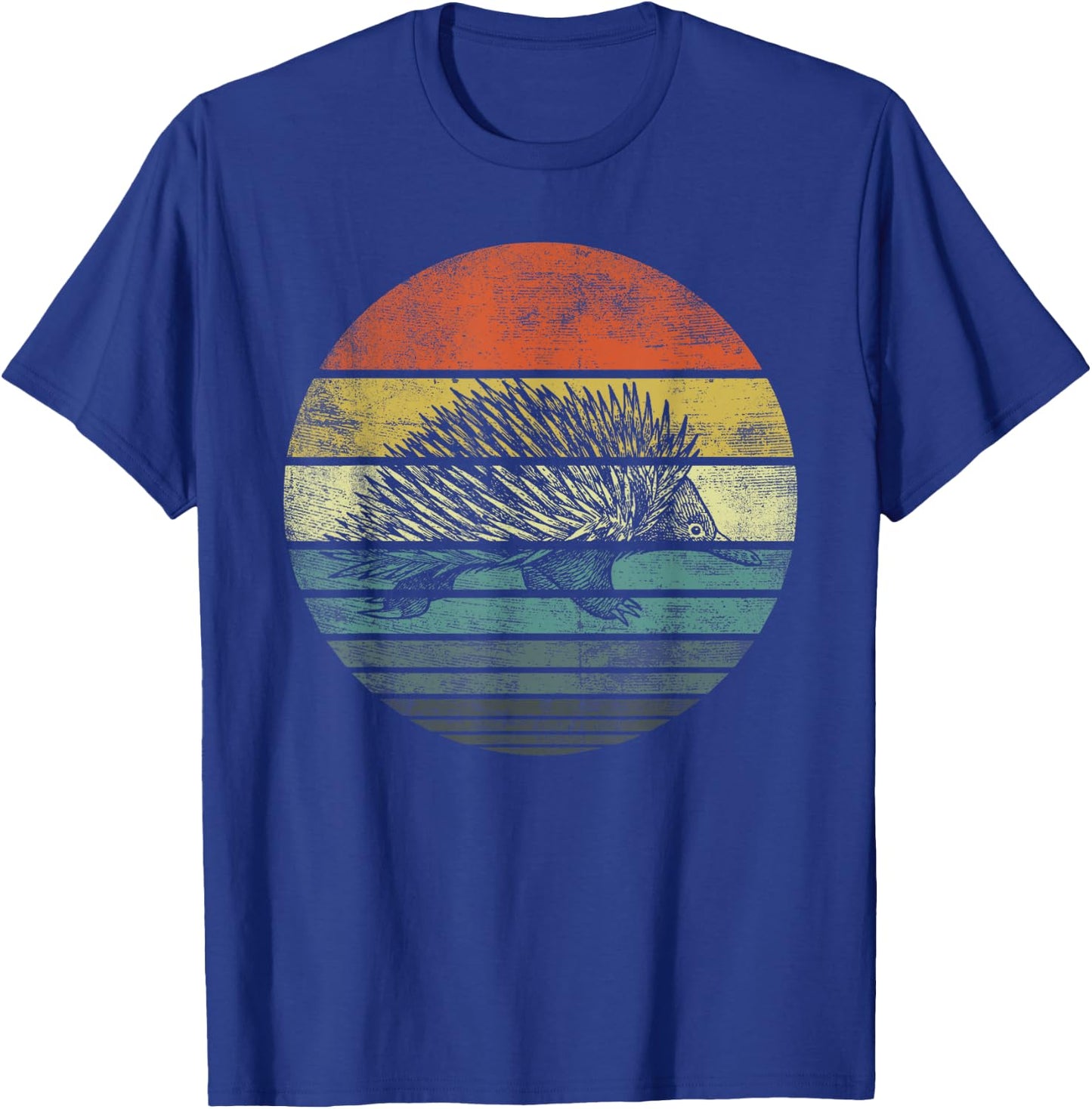Echidna Gifts Retro Sunset Animal Lover Echidna Silhouette T-Shirt - T-Shirt | Royal