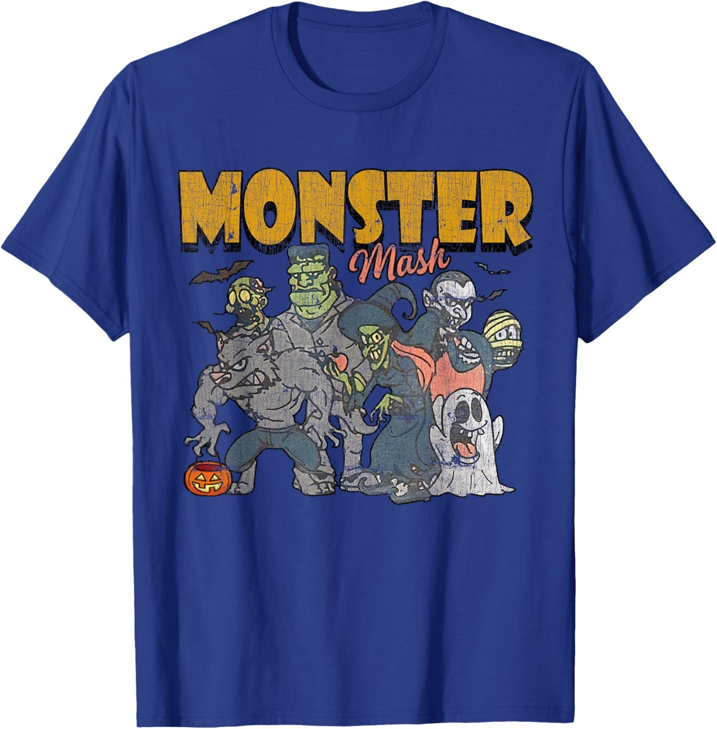 Monster Mash Vintage Ghost Halloween Funny T-Shirt - T-Shirt | Royal