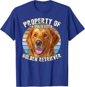 Golden Retriever Owner Lover Funny Retro Property Of T-Shirt - T-Shirt | Royal