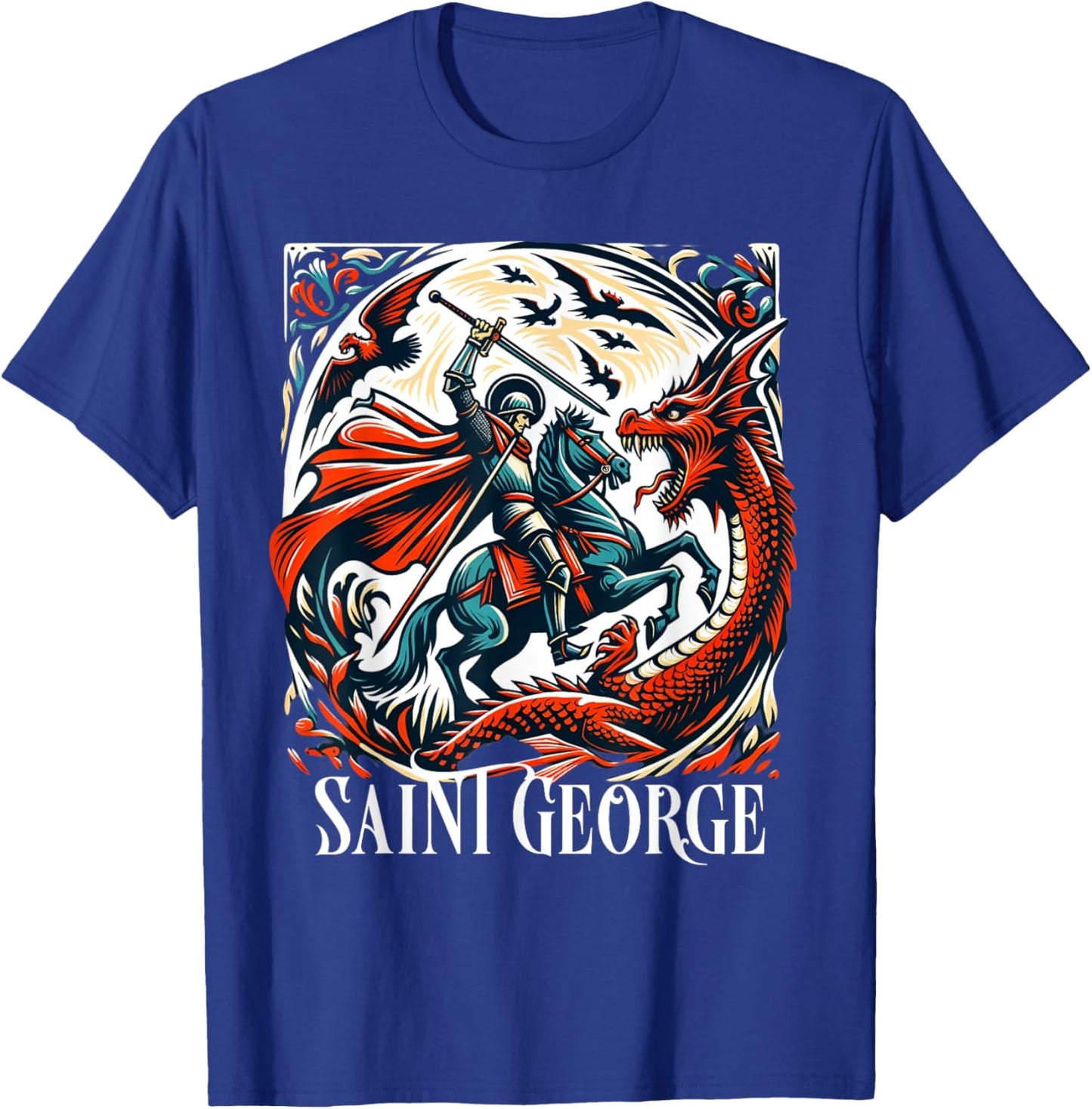 Saint George and the Dragon England Catholic T-Shirt - T-Shirt | Royal