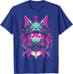 Anime Manga Cyberpunk Aesthetic Techwear Harajuku | Wolf T-Shirt - T-Shirt | Royal