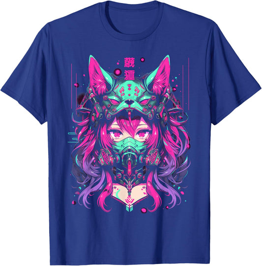 Anime Manga Cyberpunk Aesthetic Techwear Harajuku | Wolf T-Shirt - T-Shirt | Royal