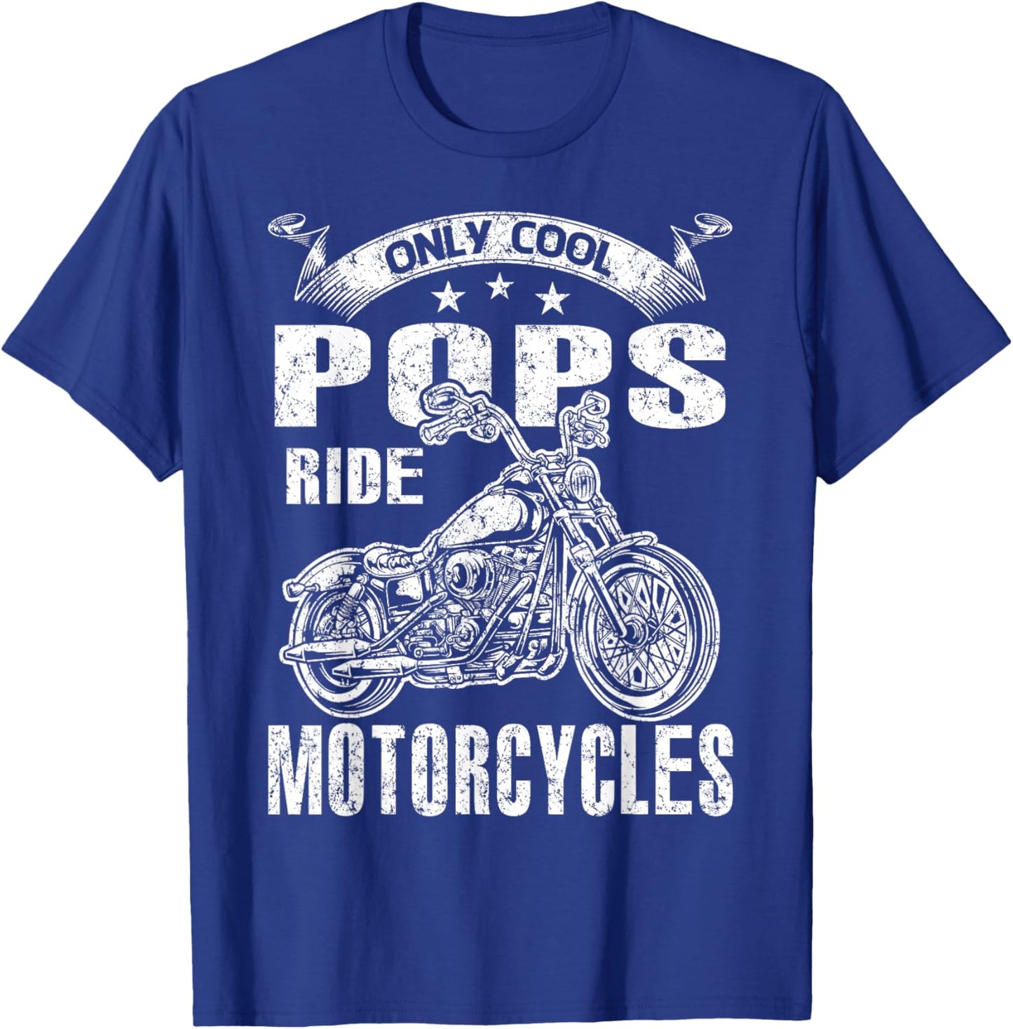 Only Cool Pops Rides Motorcycles T-Shirt - T-Shirt | Royal