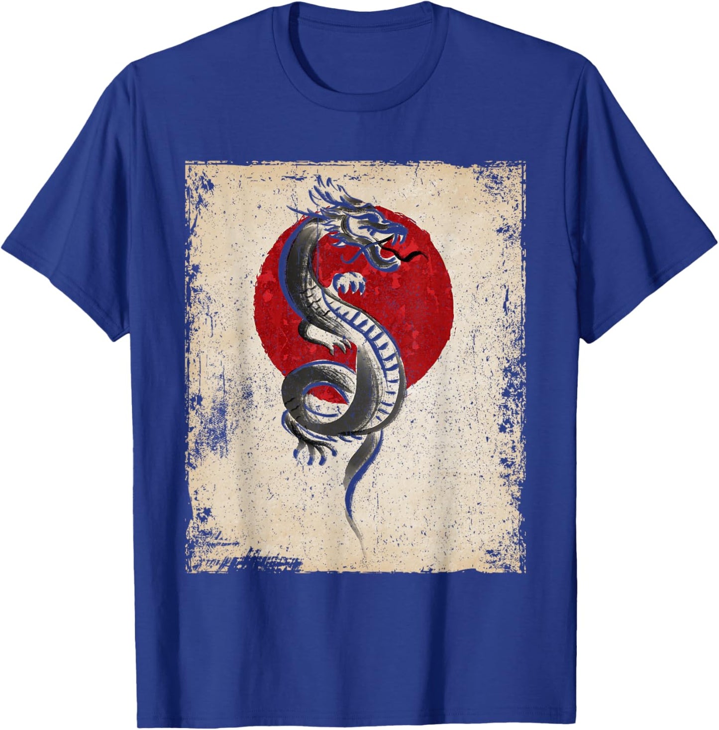 Japan dragon artwork Japanese Art Retro T-Shirt - T-Shirt | Royal