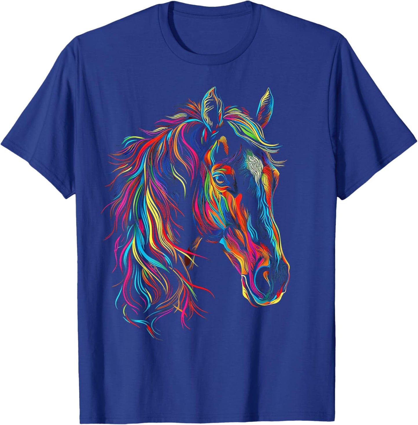 Horse Abstract Art Animal Colorful Graphic Motif Horse T-Shirt - T-Shirt | Royal