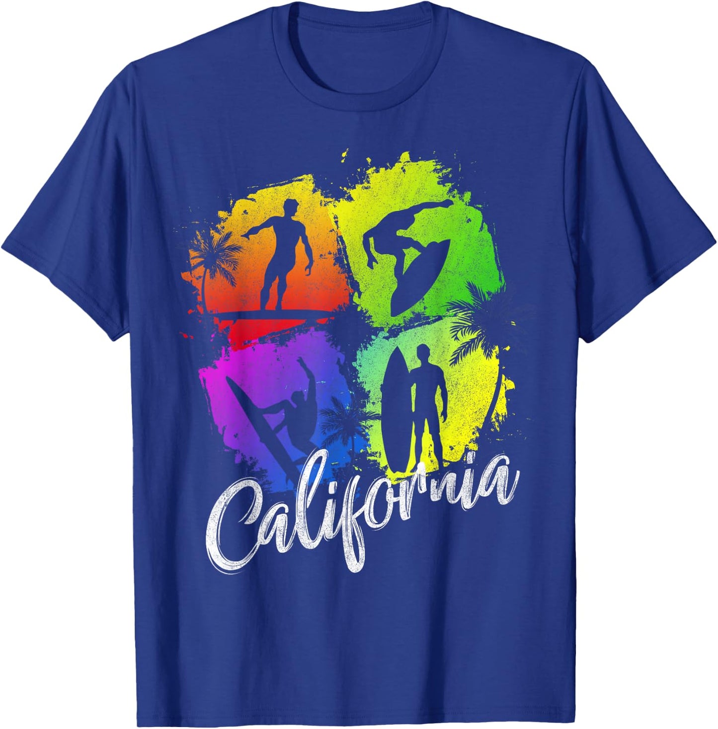 California Beach Surfing Wavesurfing Surfer T-Shirt - T-Shirt | Royal