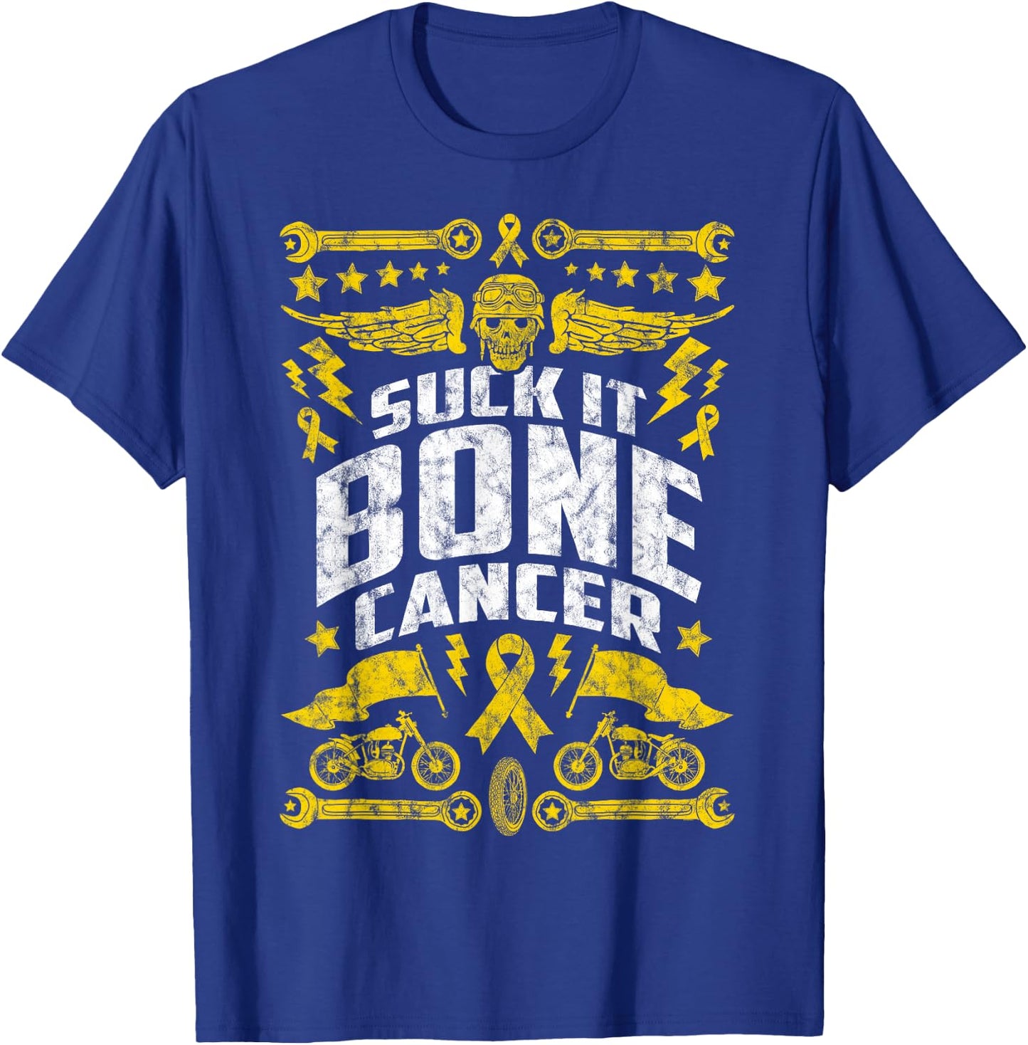 Suck It Bone Cancer | Motorcycle T-Shirt - T-Shirt | Royal