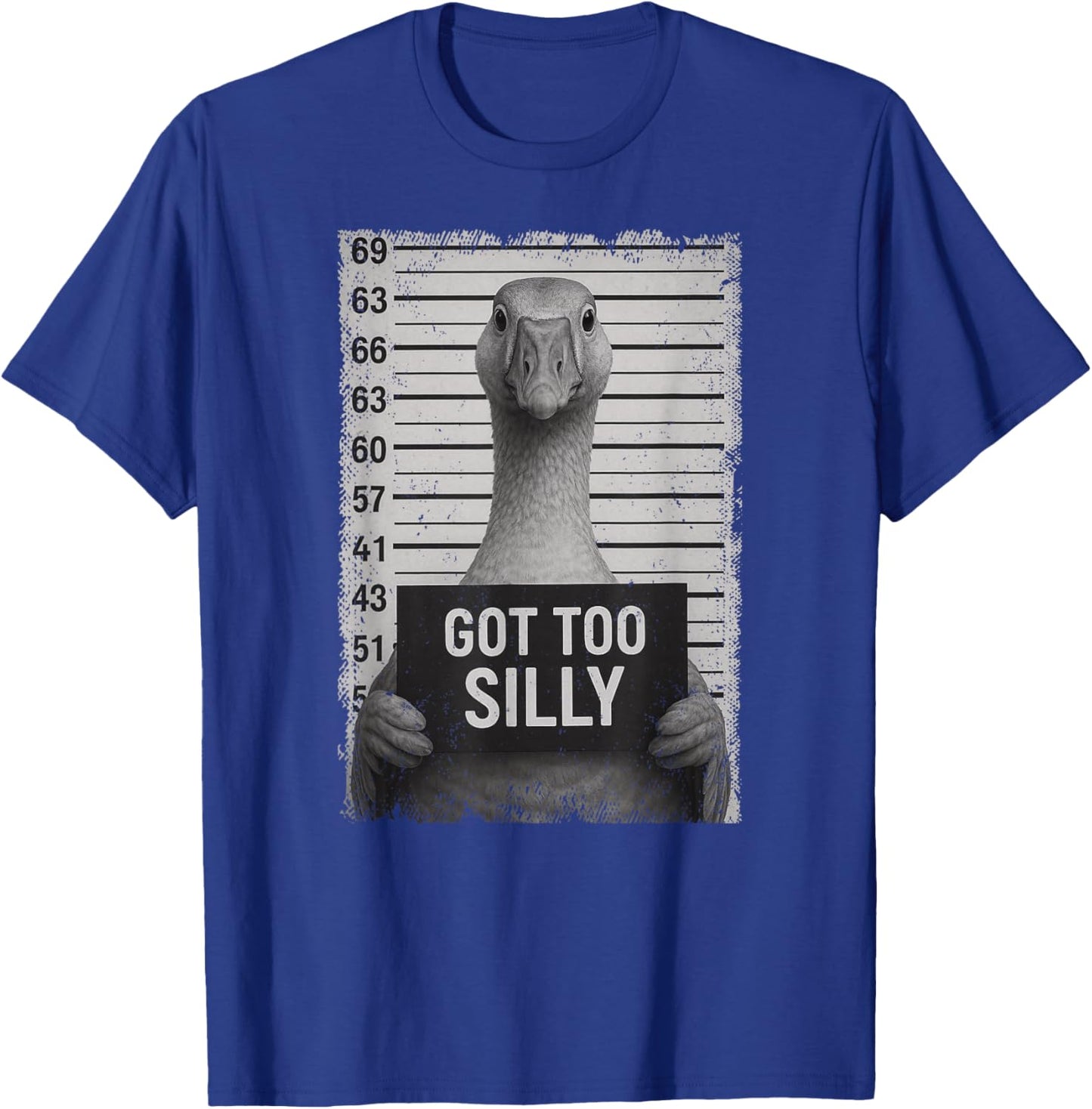Funny Goose Got Silly Meme Animal Lover Mugshot Boys Girls T-Shirt - T-Shirt | Royal