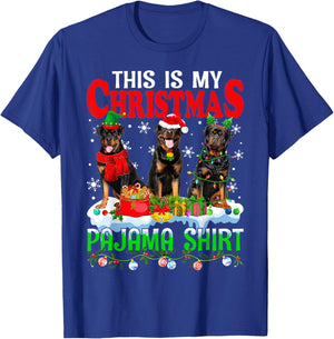 This Is My Christmas Pajama Funny Rottweiler Dog Lover T-Shirt - T-Shirt | Royal