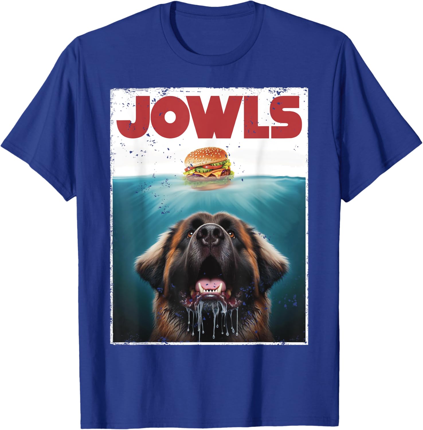 Funny Leonberger Jowls Burger, Gentle Giant Dog Mom, Dog Dad Women Girls Kids T-Shirt - T-Shirt | Royal