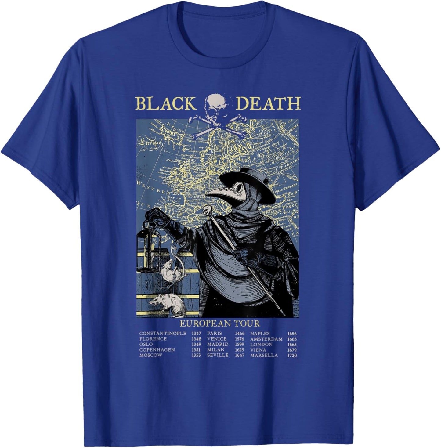 Plague Mask Doctor Plague Black Death European Tour T-Shirt - T-Shirt | Royal