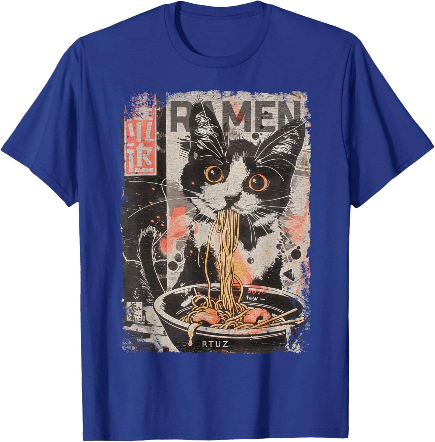 Ramen Noodles Cat Japan Y2K Kawaii Retro Cats Manga Anime T-Shirt - T-Shirt | Royal