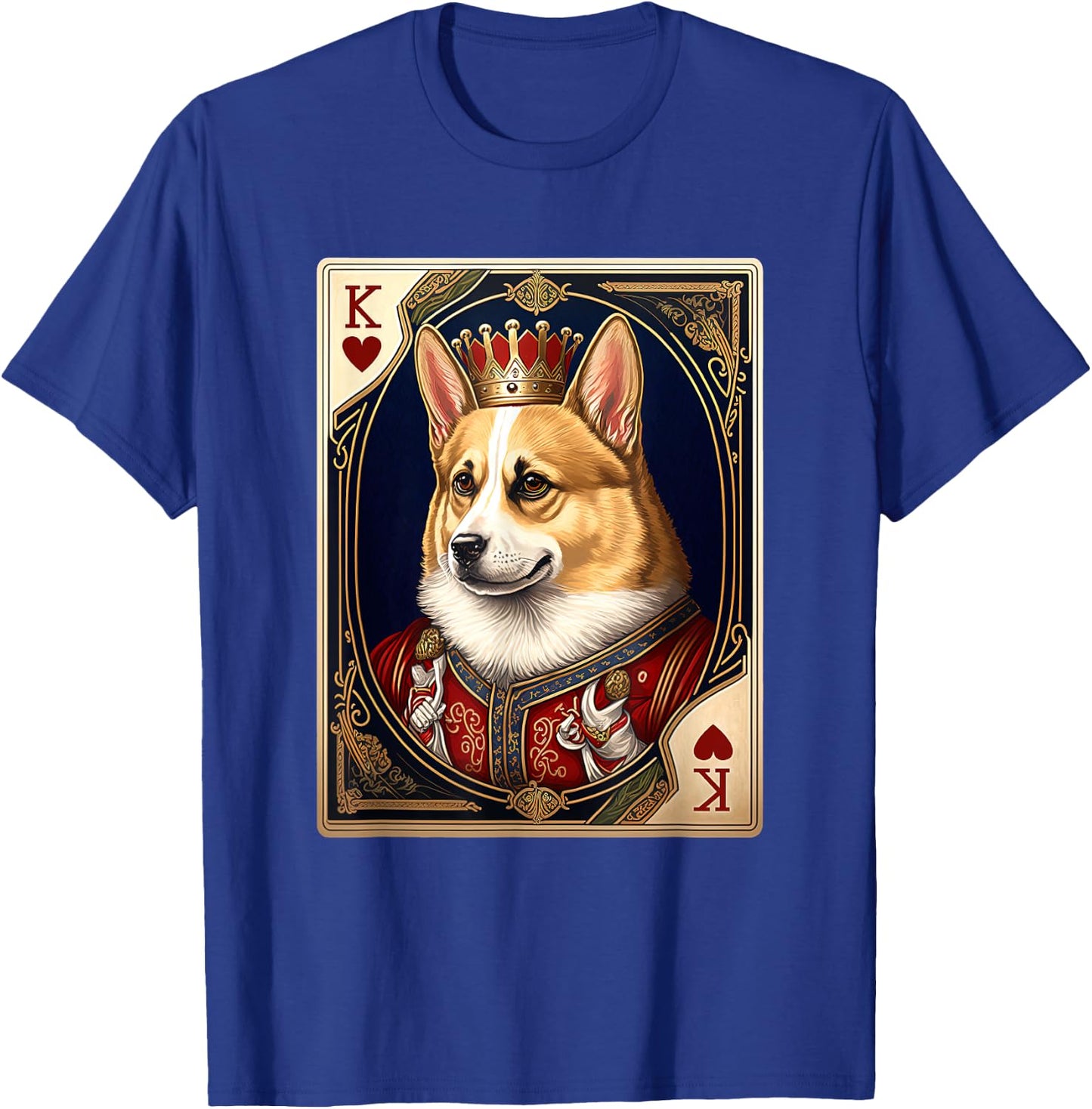 Royal Corgi King of Hearts Playing Card Dog Lover T-Shirt - T-Shirt | Royal
