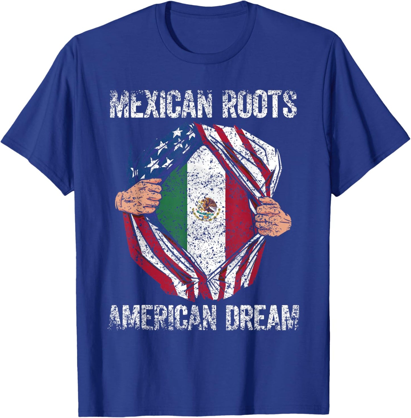 Mexican Roots American Dream Us Usa Mexico Mexican American T-Shirt - T-Shirt | Royal