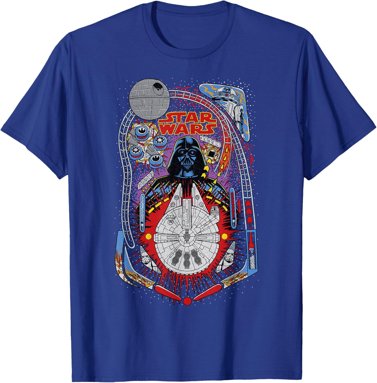 Star Wars Darth Vader Death Star Pinball T-Shirt - T-Shirt | Royal