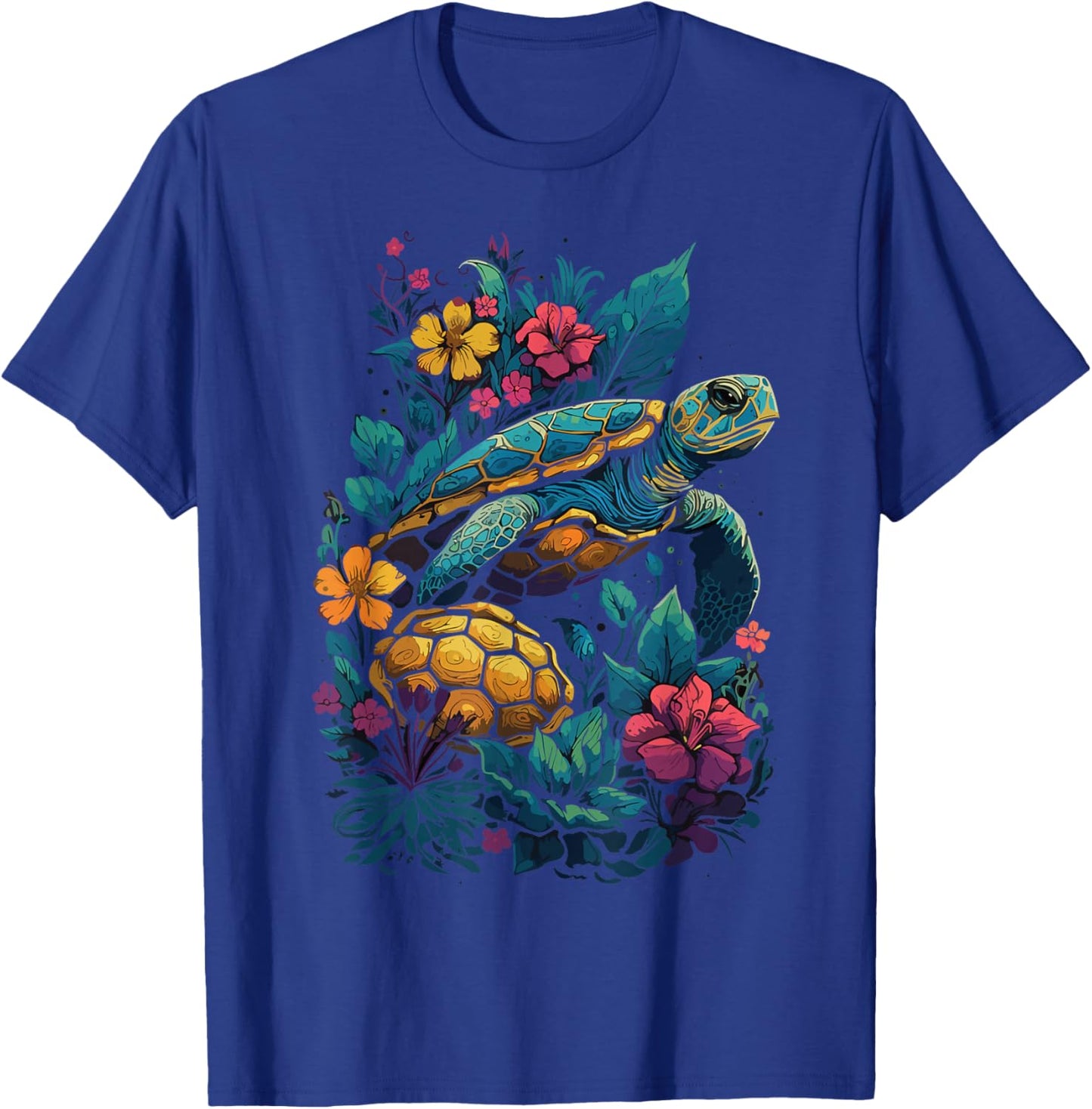 Hawaiian Tie Dye Sea Turtle Ocean Sea Animal Hippie Costume T-Shirt - T-Shirt | Royal