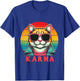 Kids Vintage Cat Music Lover Karma For Boys Girls Kids and Teens T-Shirt - T-Shirt | Royal