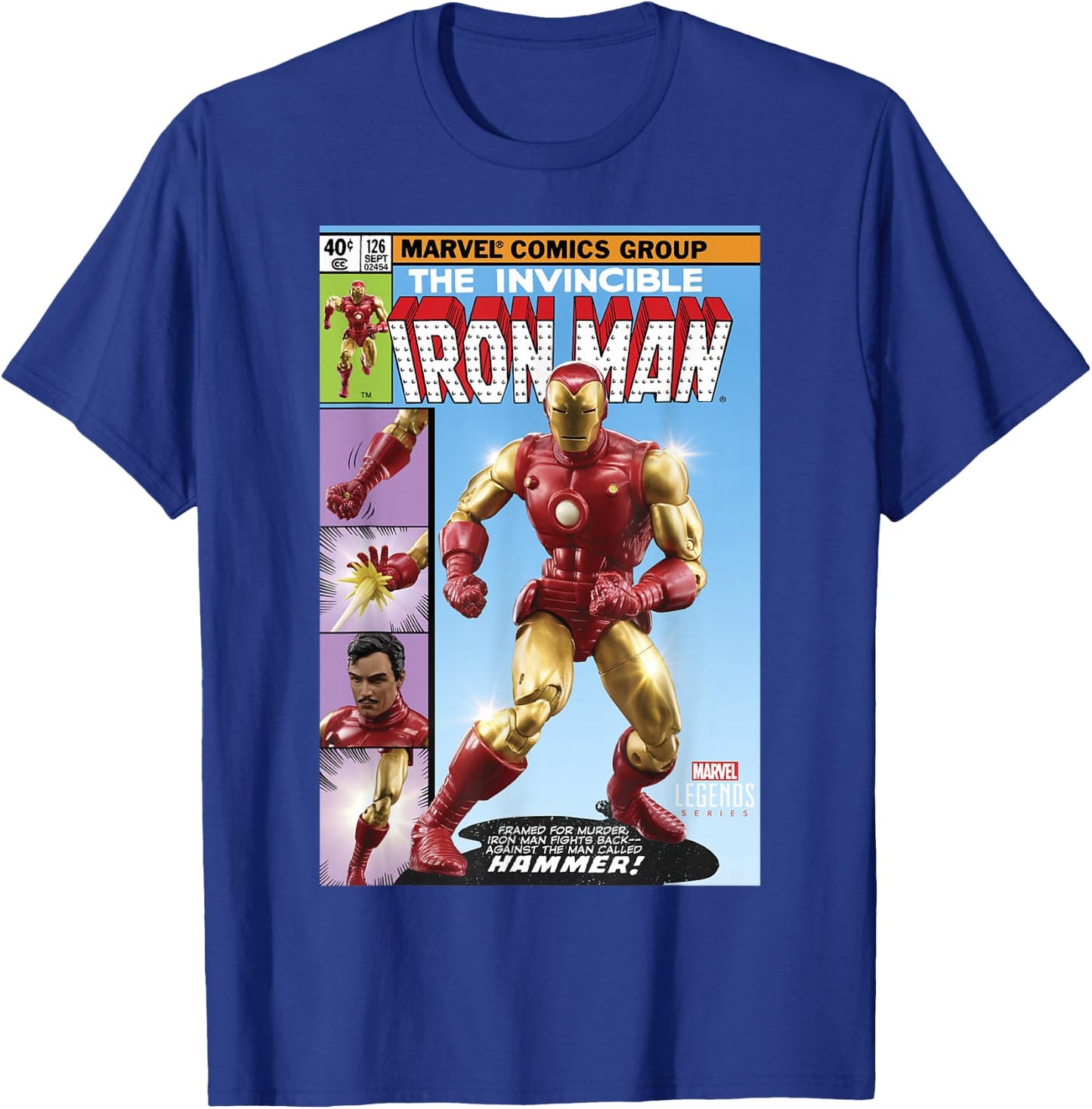 Marvel Legends Series The Invincible Iron Man Comic Cover T-Shirt - T-Shirt | Royal