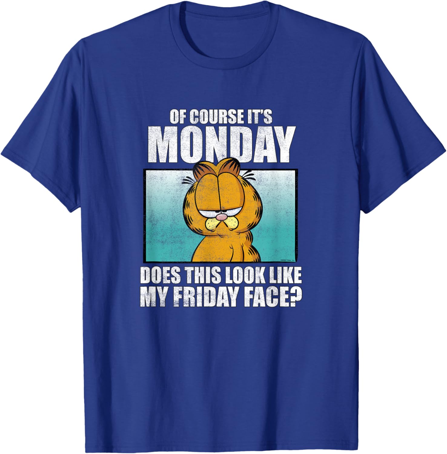 Garfield of Course It's Monday...Friday Face T-Shirt - T-Shirt | Royal