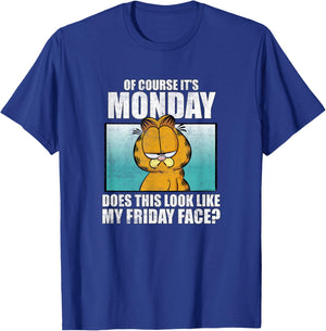 Garfield of Course It's Monday...Friday Face T-Shirt - T-Shirt | Royal