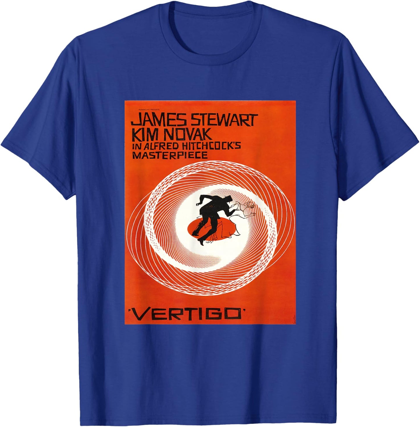 Vertigo Vintage Movie Poster, Noir Thriller Acrophobia Film T-Shirt - T-Shirt | Royal