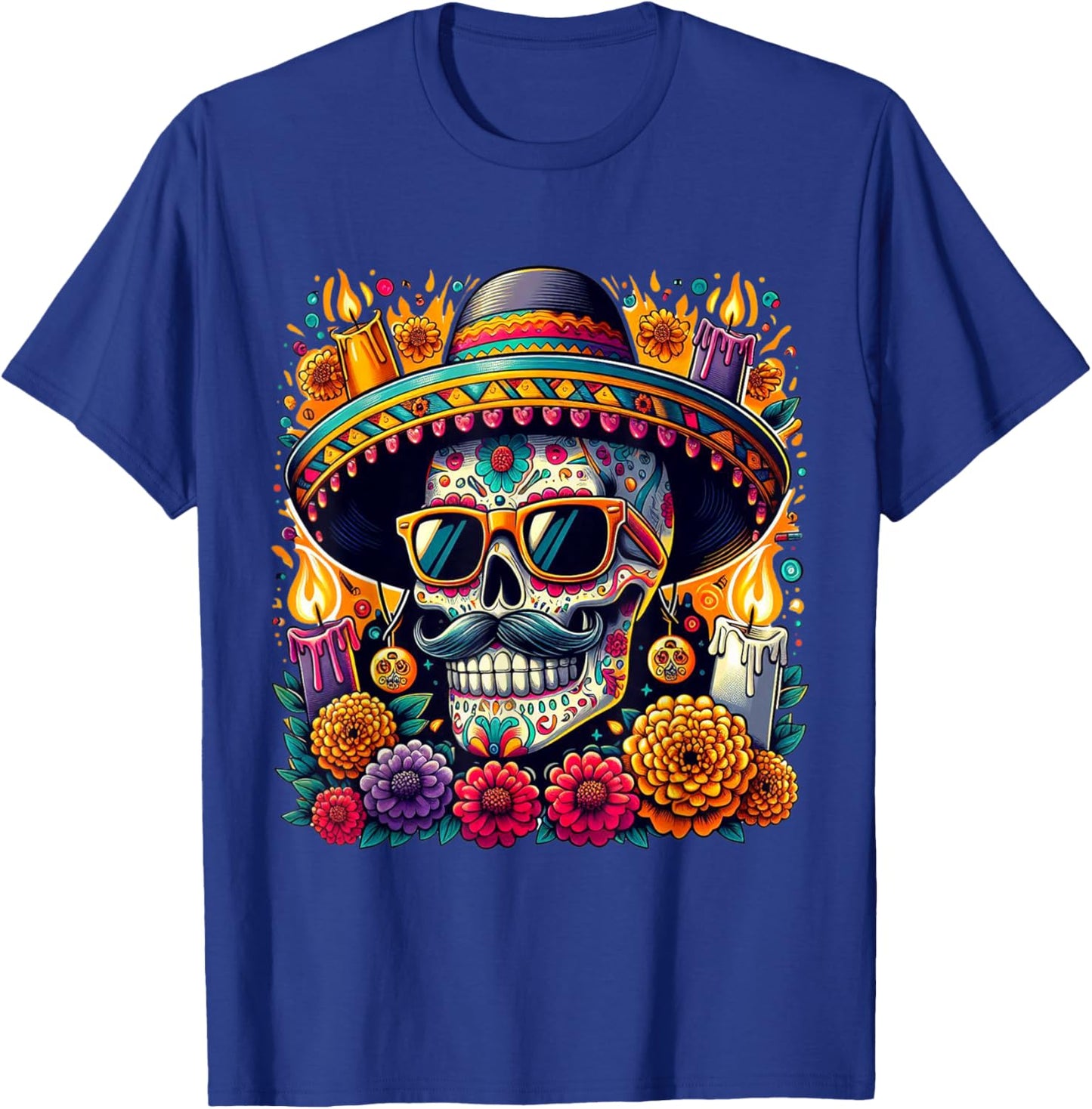 Flower Skull / Sugar Skull Roses Girls T-Shirt - T-Shirt | Royal