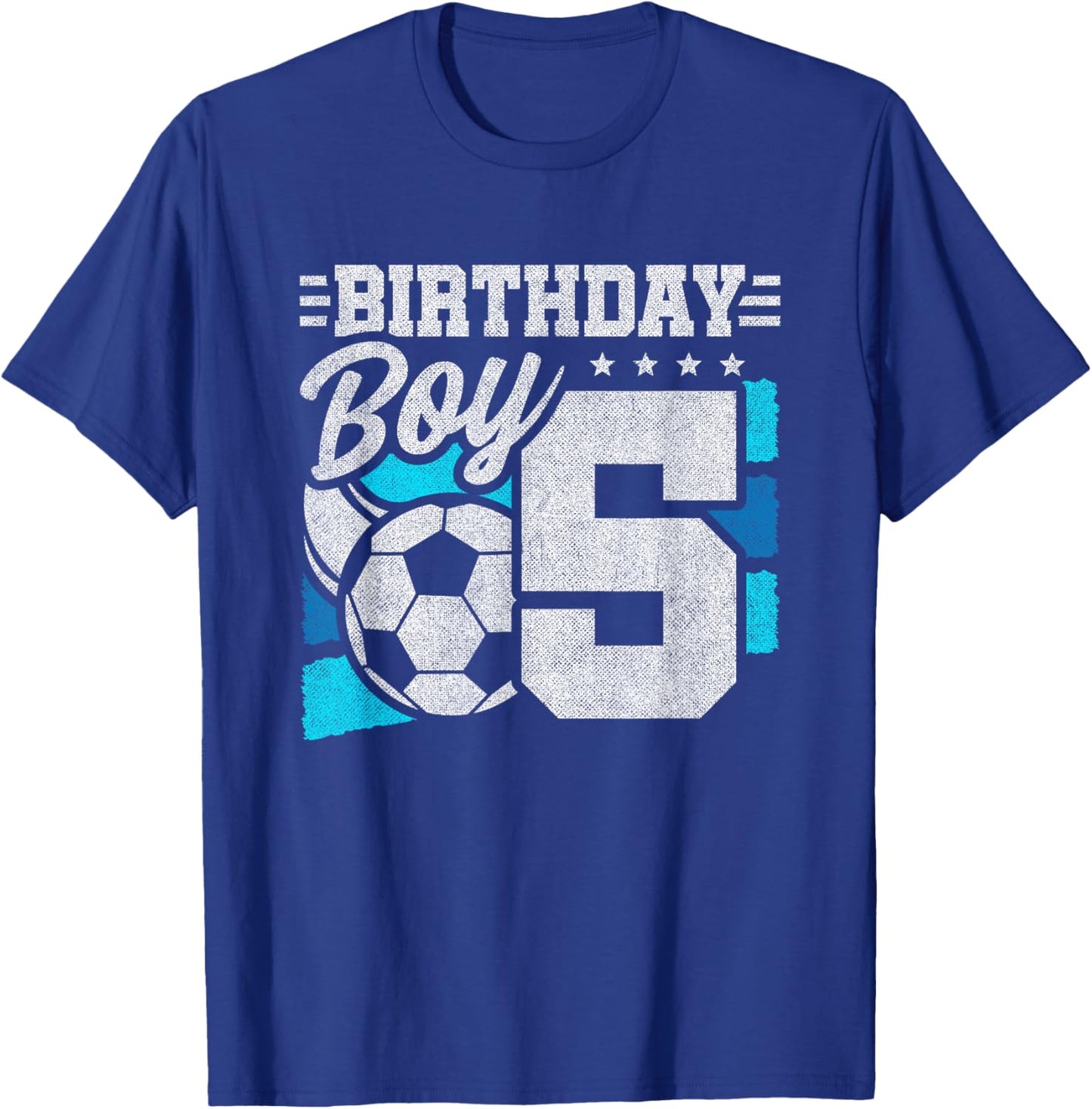 Boys 5th Birthday - Soccer Party 5 Year Old Boy Birthday T-Shirt - T-Shirt | Royal