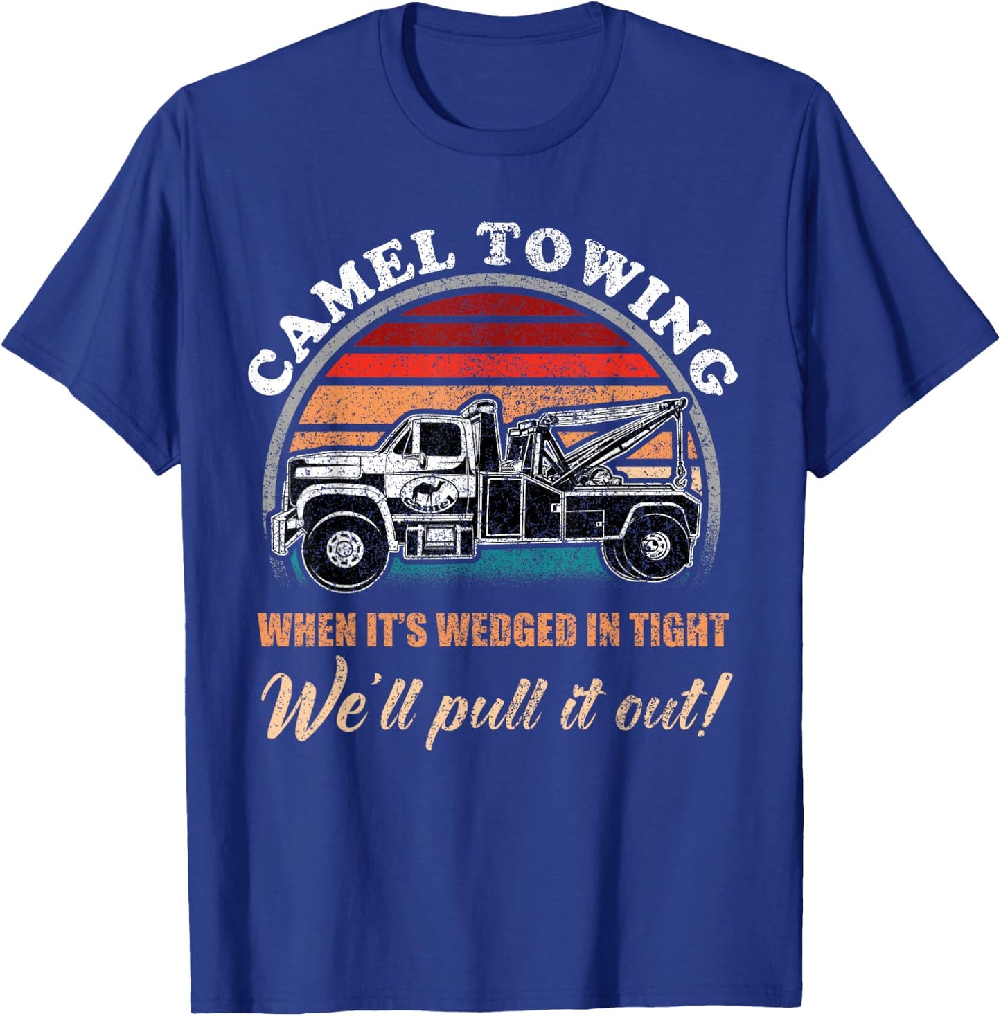Vintage Camel Towing Humor Tow Truck T-Shirt - T-Shirt | Royal