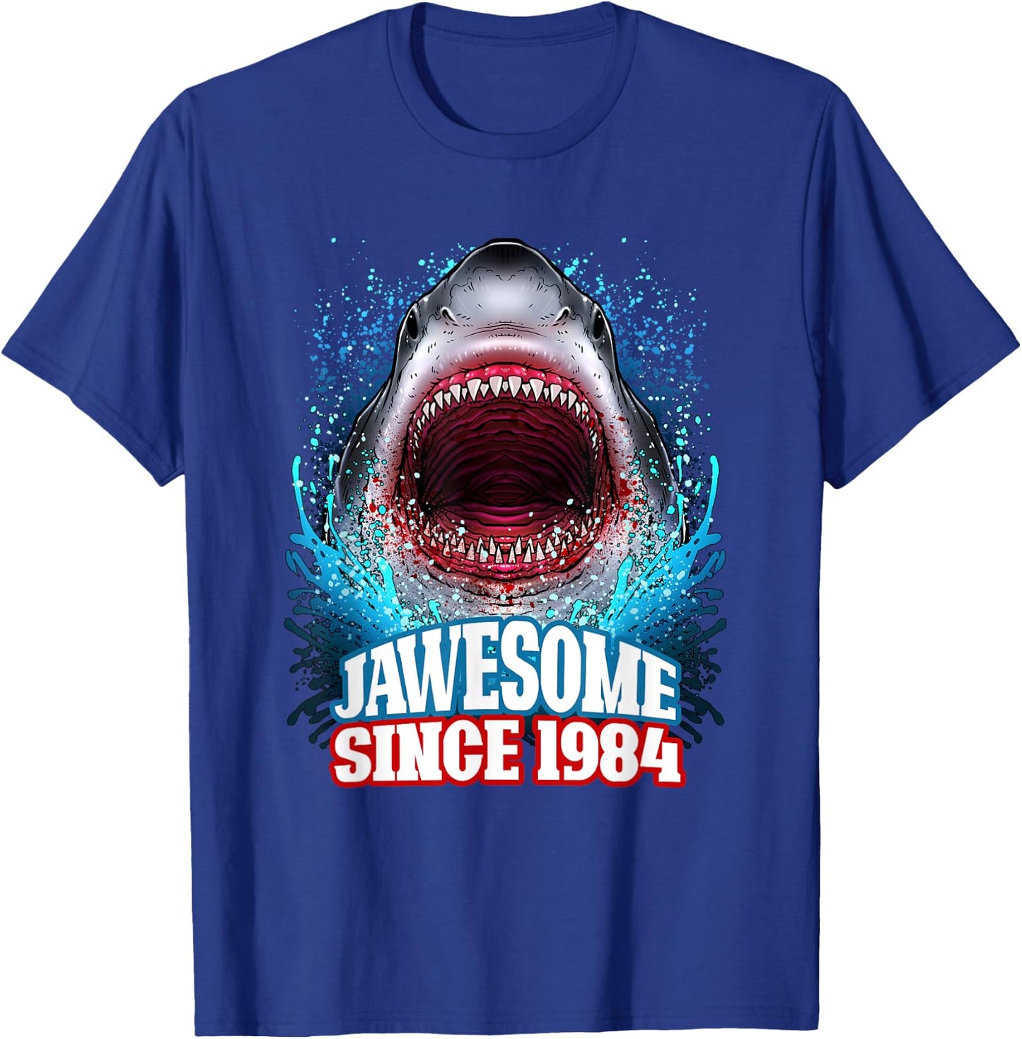 41st Birthday Jawesome Since 1984 Shark 41 Years Old T-Shirt - T-Shirt | Royal