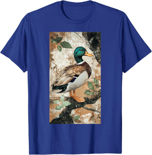 Camouflage Muted Browns Duck art Wildlife Bird T-Shirt - T-Shirt | Royal