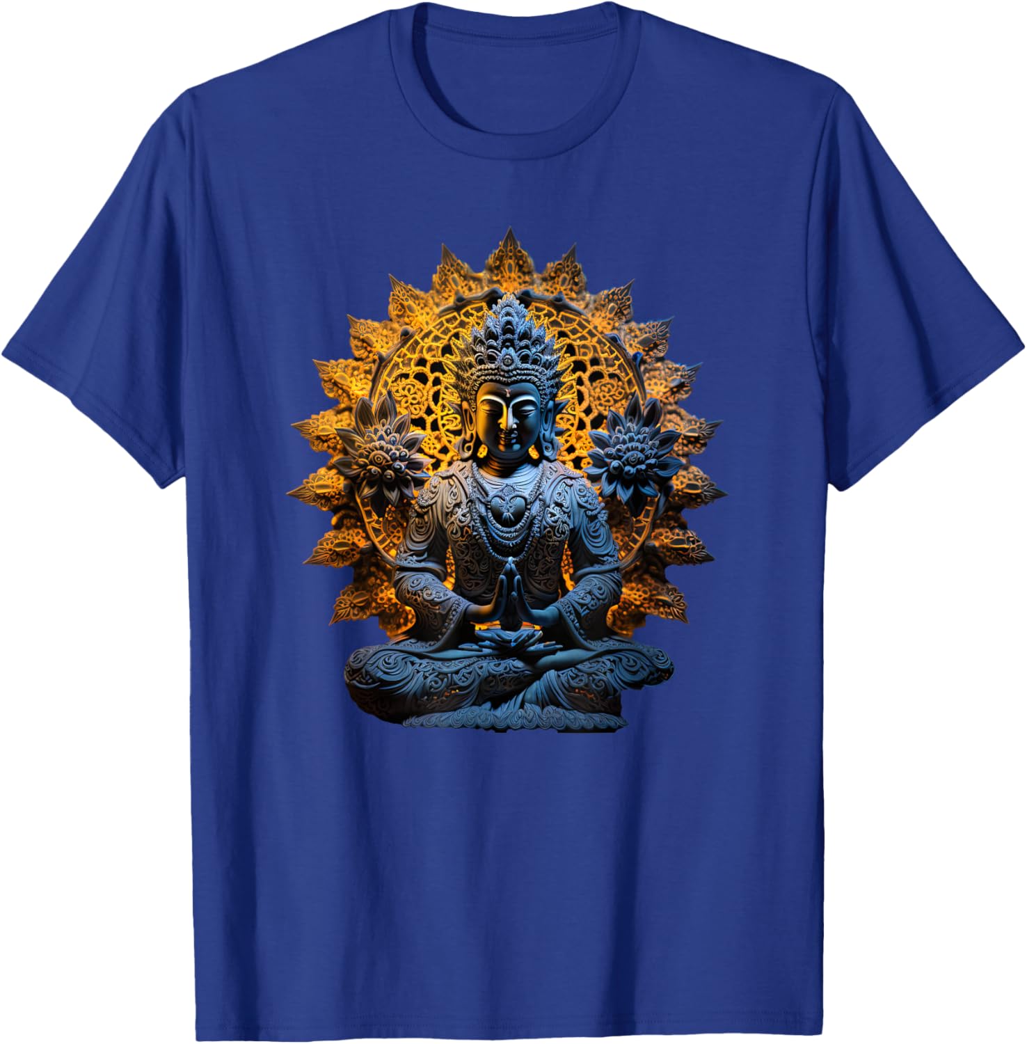 Buddha Statue Yoga Buddhist Zen Buddhism Meditation T-Shirt - T-Shirt | Royal