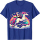 Ferret Riding Unicorn Boys Girls Men Women Kids Rainbow T-Shirt - T-Shirt | Royal