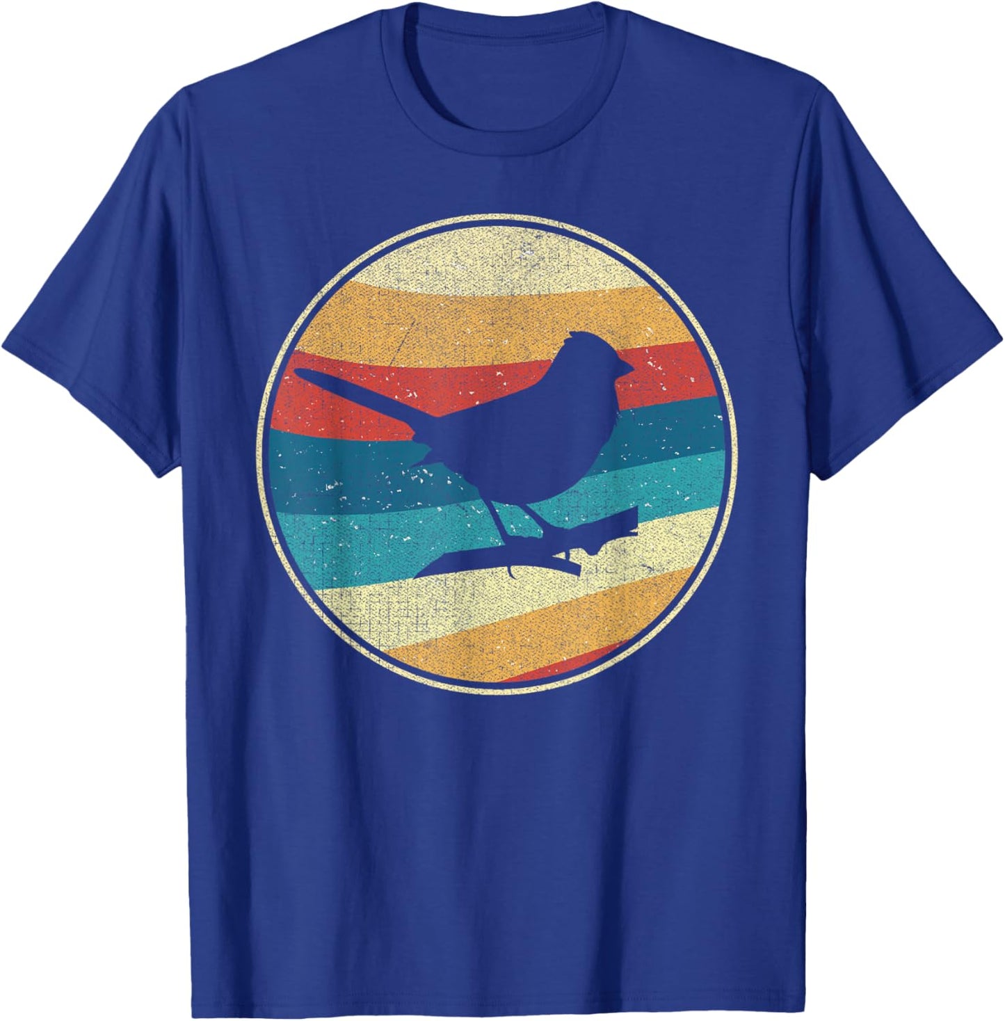 Vintage Eastern Towhee 80s 90s Retro Distressed Bird Nerds T-Shirt - T-Shirt | Royal