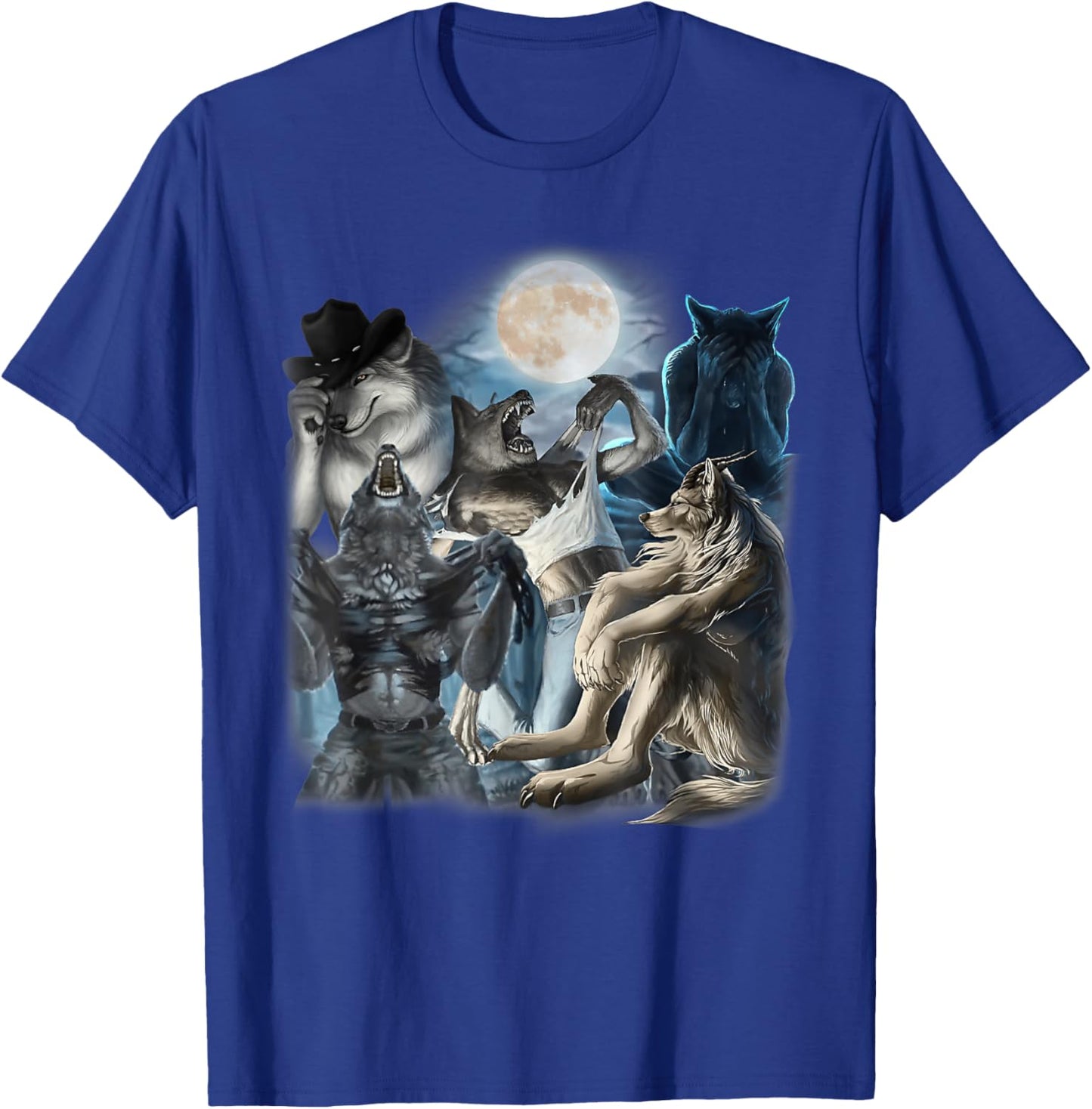 Edgy Wolf Wolves Howling Funny Oddly Specific Dank Meme T-Shirt - T-Shirt | Royal