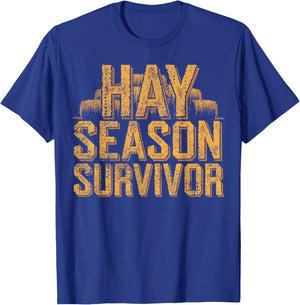 Funny Farmer Hay Season Survivor Farm T-Shirt - T-Shirt | Royal