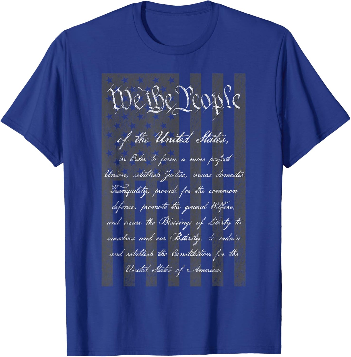 We the People Us Constitution Preamble United States Flag T-Shirt - T-Shirt | Royal