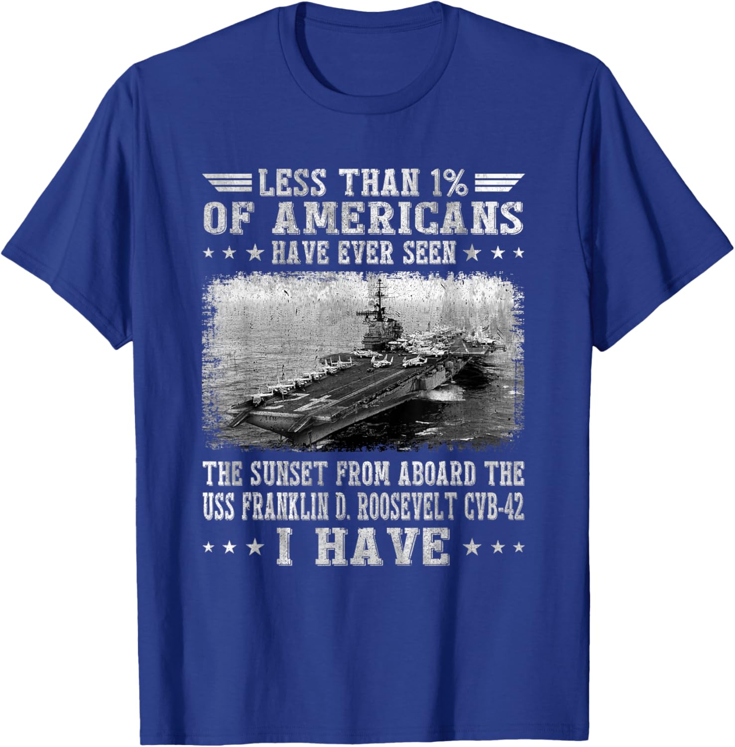 USS Franklin D. Roosevelt CVB-42 Aircraft Carrier Veteran T-Shirt - T-Shirt | Royal
