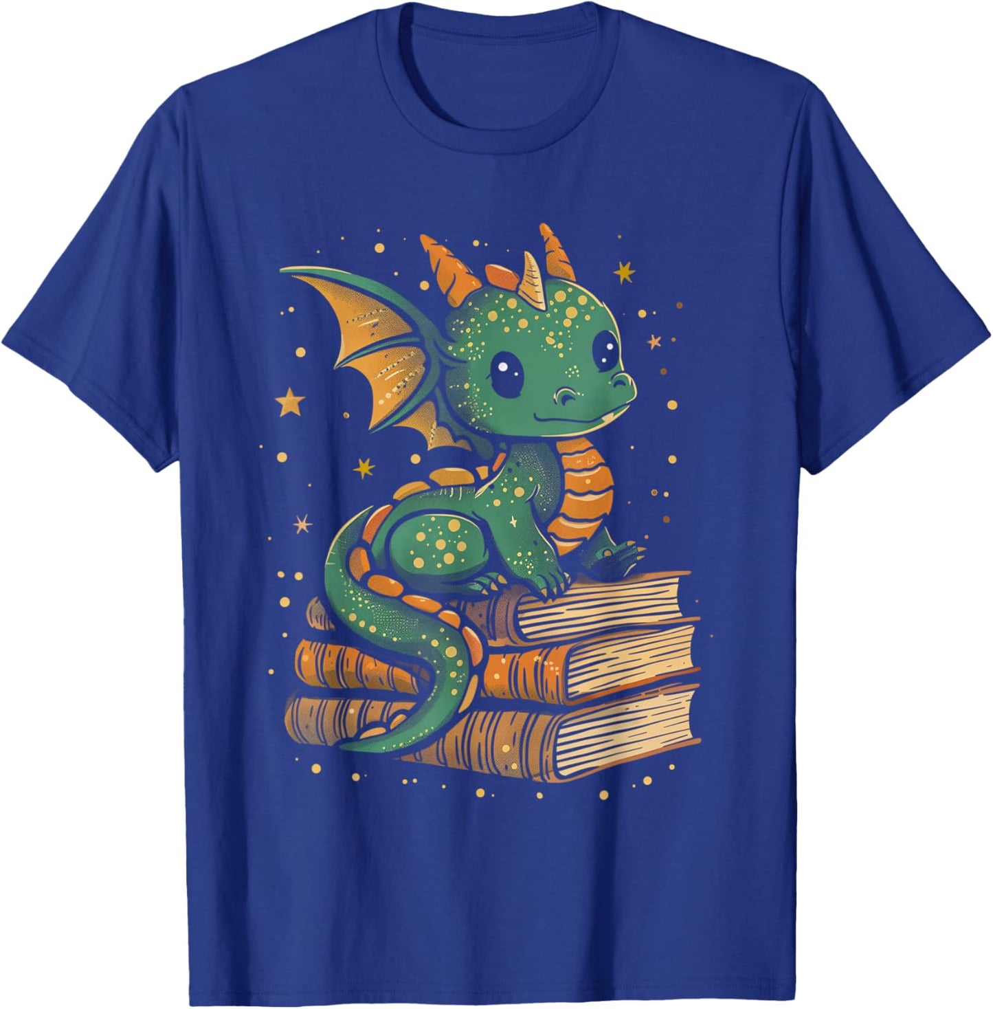 Cute Kawaii Dragon Fantasy Book Lover Book Nerd T-Shirt - T-Shirt | Royal